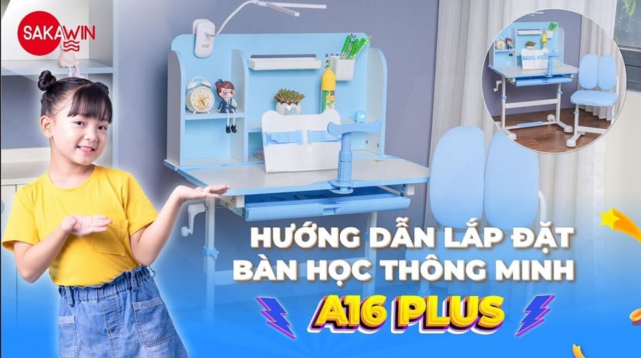 Cách lắp bàn học A16 plus Sakawin