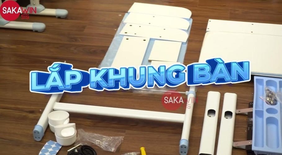 Cách lắp bàn học A16 plus Sakawin