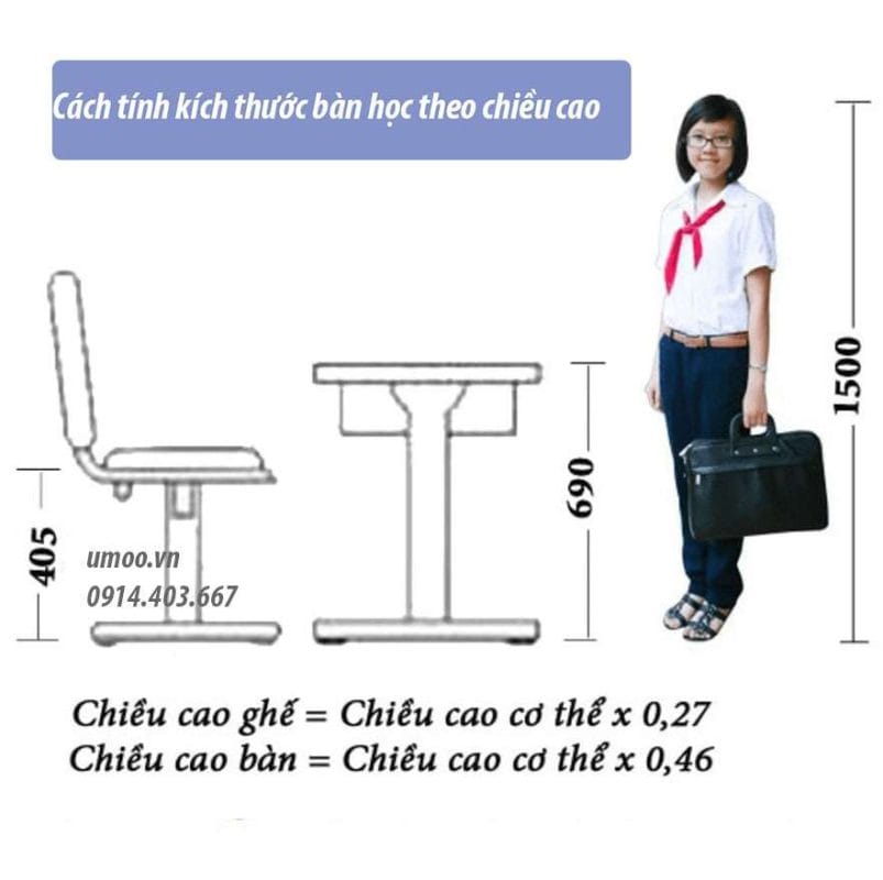 Kích thước bàn học cho bé tiêu chuẩn theo bộ y tế