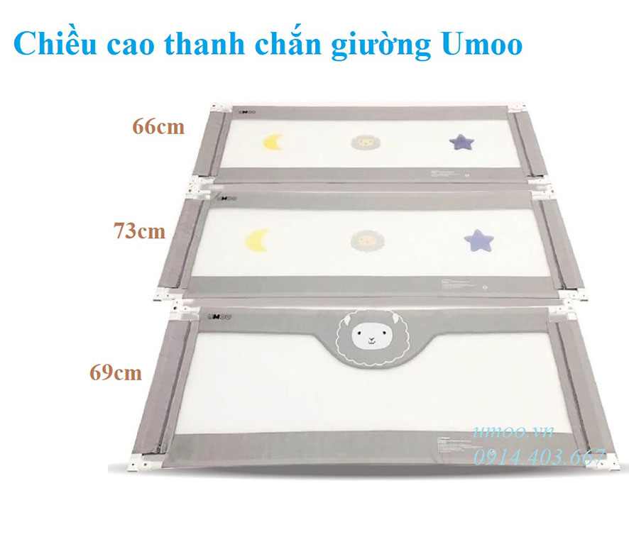 Thanh chắn giường Umoo cao bao nhiêu