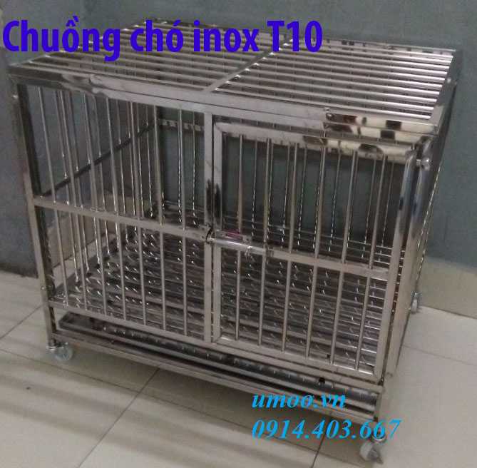 Chuồng chó inox T10 cho chó từ 5-15kg