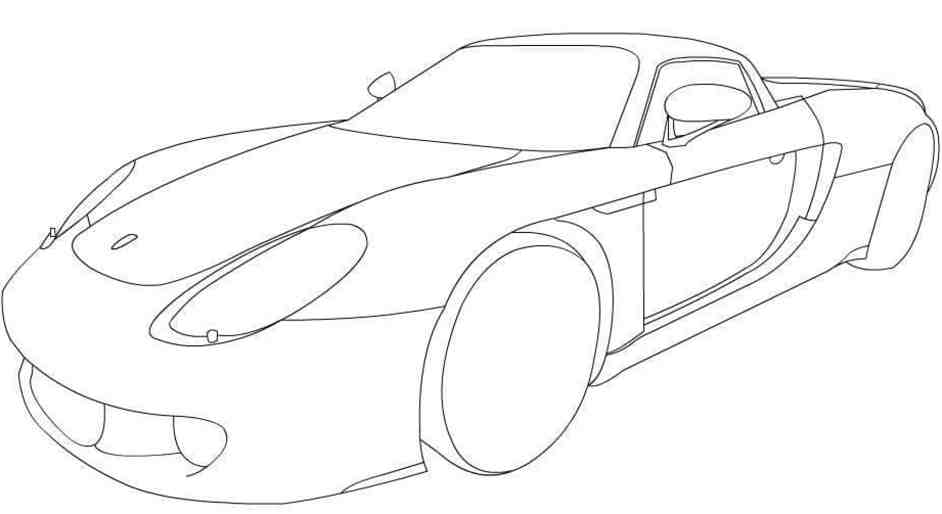 Porsche tô màu đơn giản