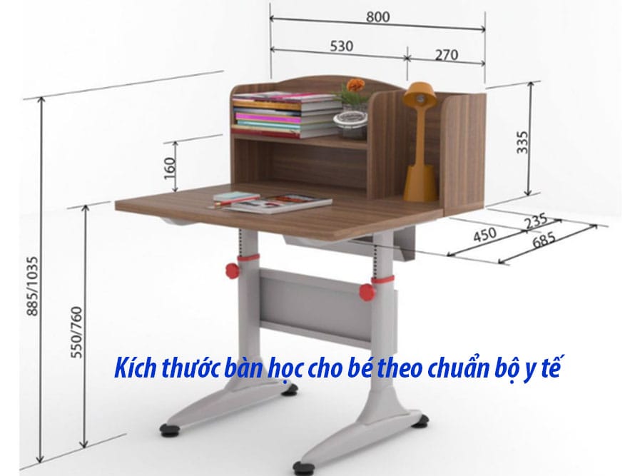 Kích thước bàn học cho bé tiêu chuẩn theo bộ y tế