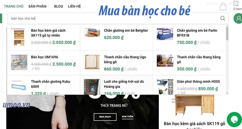 mua bàn học cho bé tại UMOO