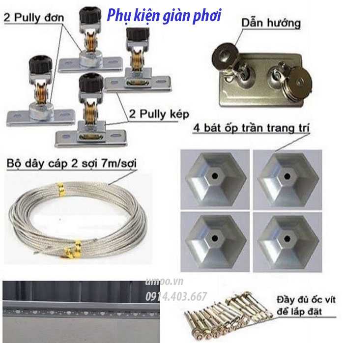 Phụ kiện giàn phơi thông minh, phụ kiện sửa chữa giàn phơi