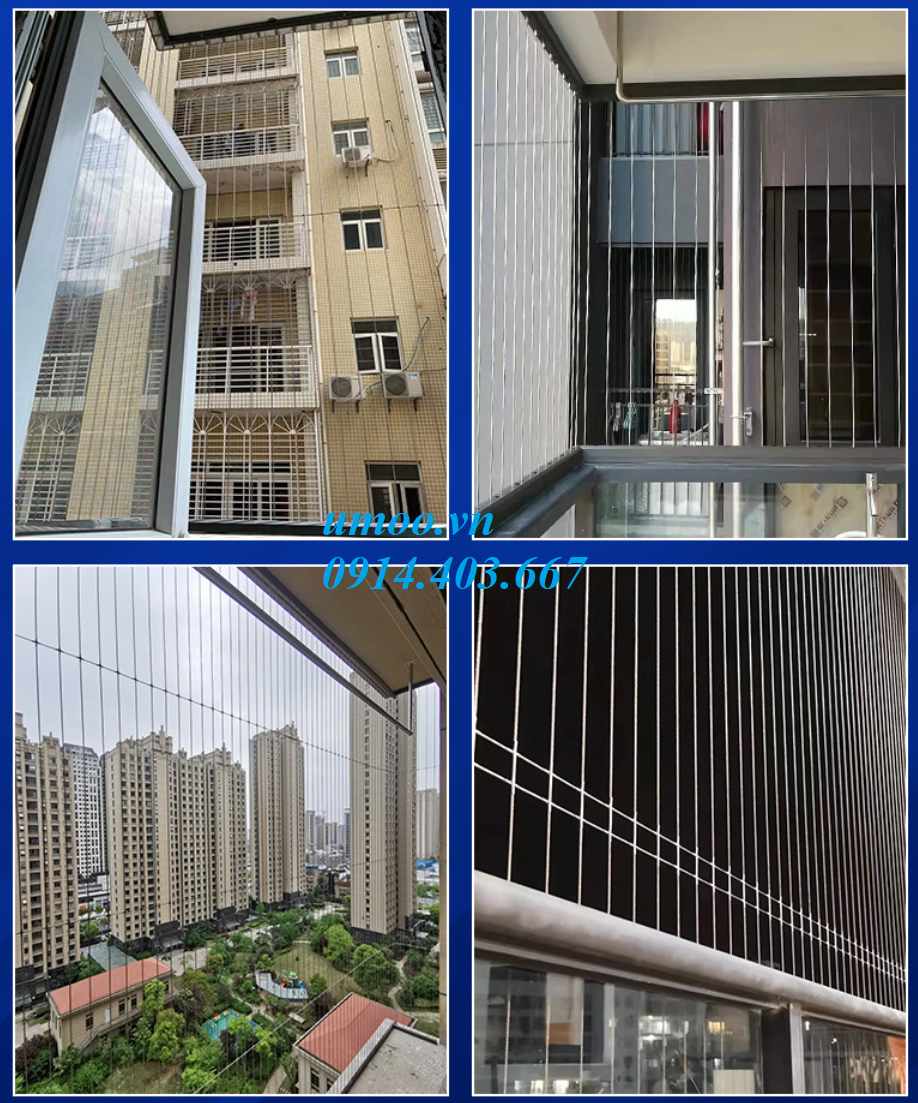 Phụ kiện lưới an toàn ban công, vật tư tự lắp lưới an toàn ban công, cửa sổ