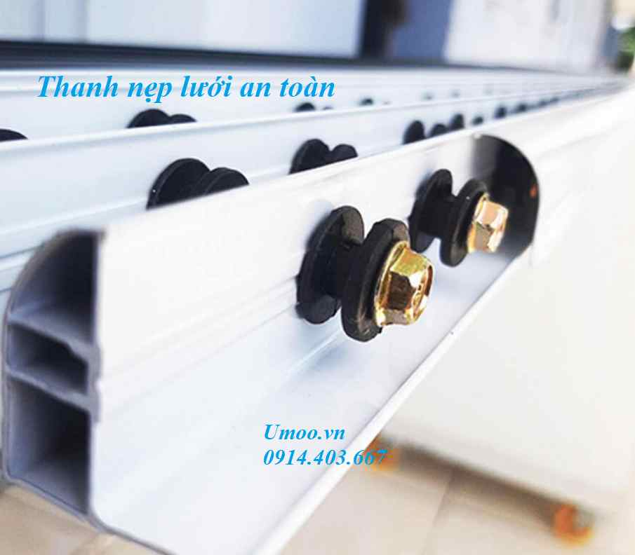Thanh nẹp lưới an toàn, thanh nhôm định hình lưới an toàn ban công, cửa sổ