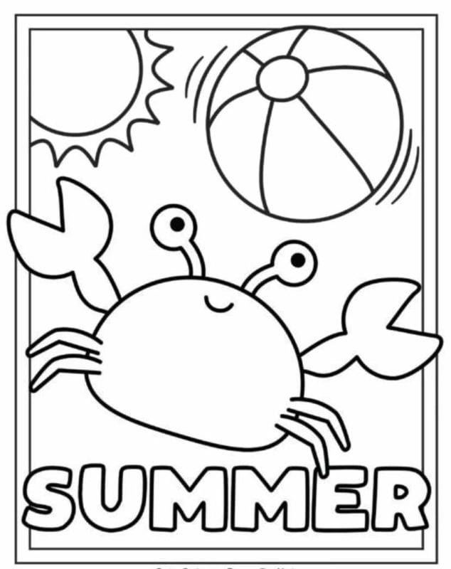 Tranh tô màu cho bé 5-6 tuổi chủ đề mùa hạ - summer