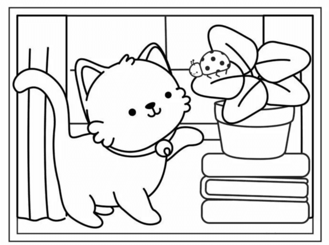 tranh tô màu cho bé gái hello kitty, tranh tô màu hình kitty