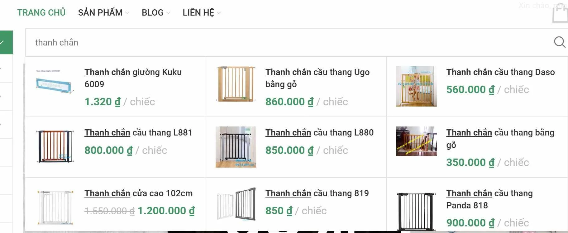 Cách mua thanh chắn giường qua website umoo