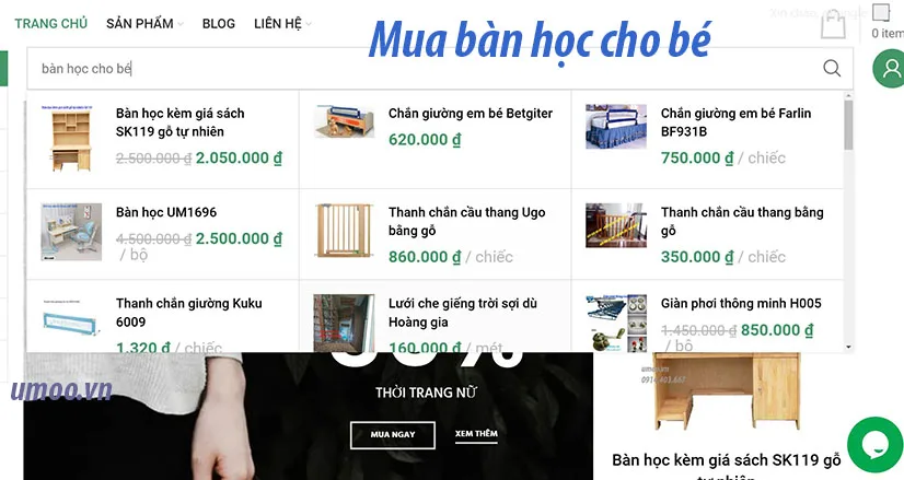 mua bàn học cho bé tại UMOO